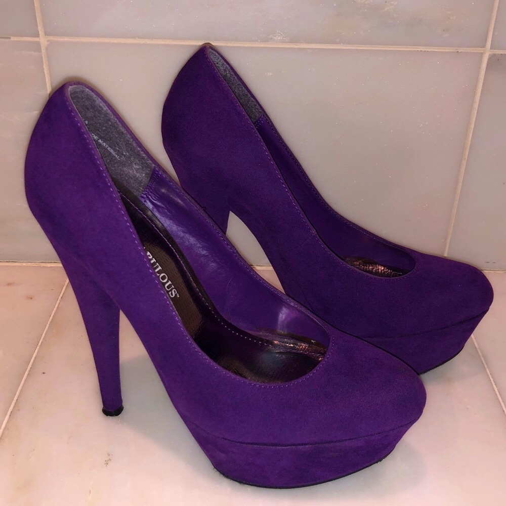 Purple platform pumps - Picture 1 of 3